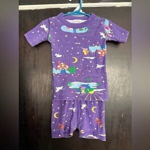Hanna Andersson 3T Purple short sleeve Space Adventure Kids Pajamas